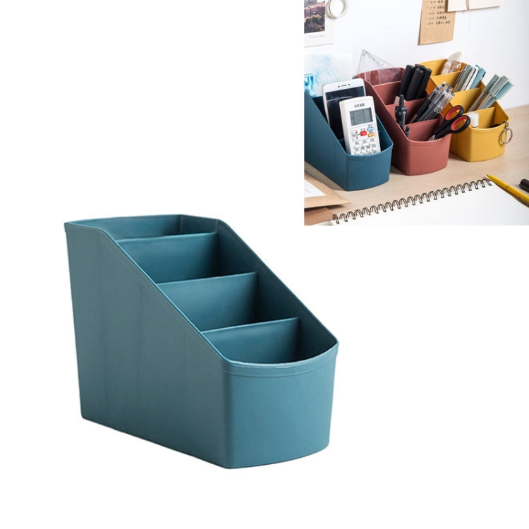 Home Office Plastic Storage Box Desktop Student Stationery Rack Cosmetic Box, Dark Flesh, Dark Blue, Yellow