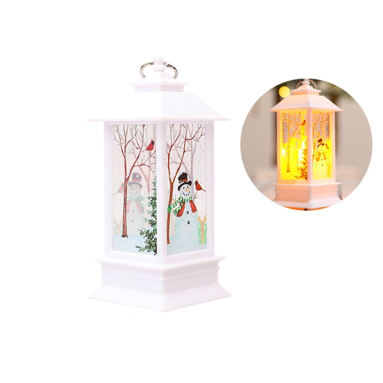 Christmas Flame Lantern Christmas Decoration LED Luminous Ornament Candlestick Lamp, White Elk, White Snowman, Red Santa, Bronze Snowman, Bronze Santa