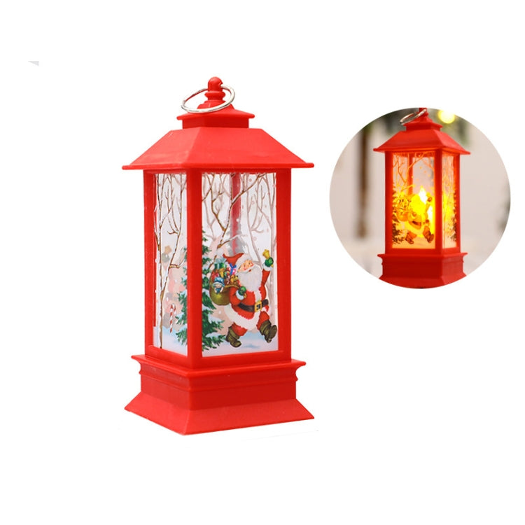 Christmas Flame Lantern Christmas Decoration LED Luminous Ornament Candlestick Lamp, White Elk, White Snowman, Red Santa, Bronze Snowman, Bronze Santa