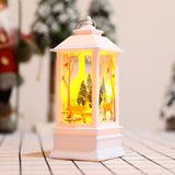 Christmas Flame Lantern Christmas Decoration LED Luminous Ornament Candlestick Lamp, White Elk, White Snowman, Red Santa, Bronze Snowman, Bronze Santa