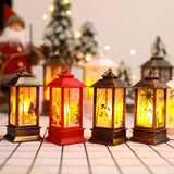 Christmas Flame Lantern Christmas Decoration LED Luminous Ornament Candlestick Lamp, White Elk, White Snowman, Red Santa, Bronze Snowman, Bronze Santa