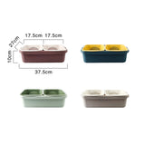 Double-layer Classification Square Drain Basket Kitchen Household Plastic Fruit and Vegetable Basket, Dark Red, Yellow Blue, Grass Green, Light Gray