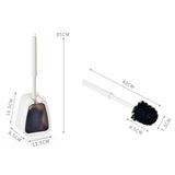 Wall-mounted Toilet Brush Simple No-punching Bathroom Cleaning Brush, White, Black