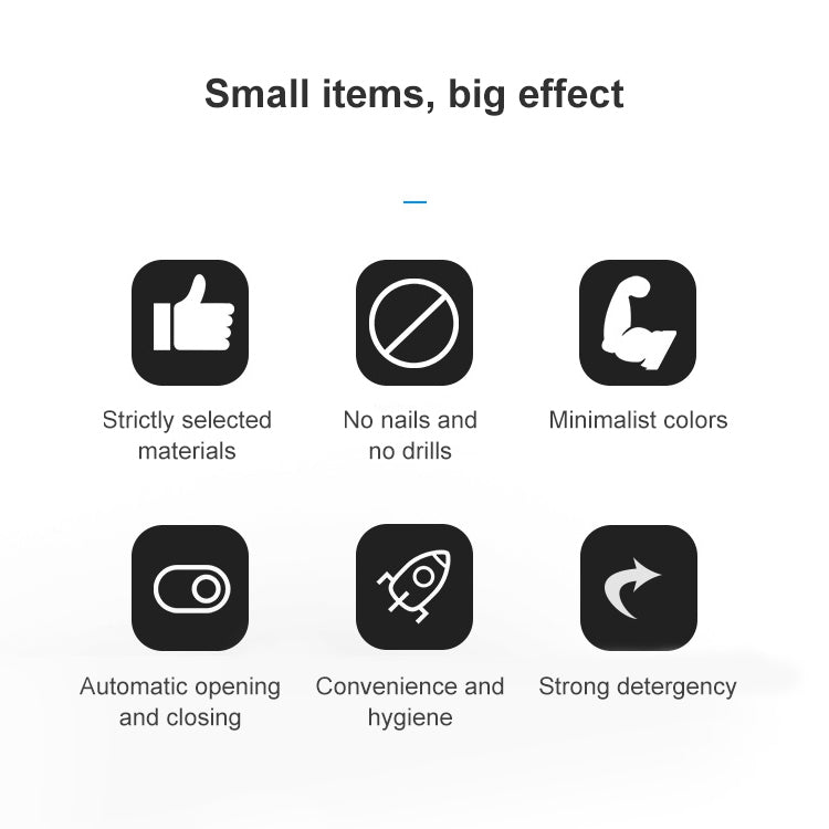 Wall-mounted Toilet Brush Simple No-punching Bathroom Cleaning Brush, White, Black