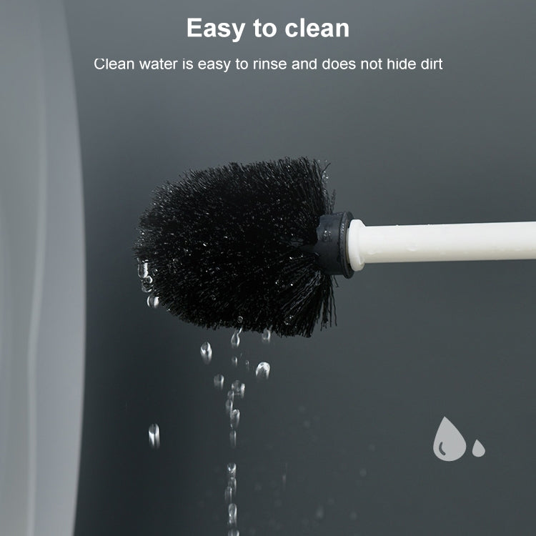 Wall-mounted Toilet Brush Simple No-punching Bathroom Cleaning Brush, White, Black