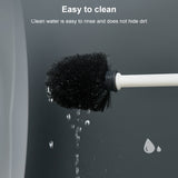 Wall-mounted Toilet Brush Simple No-punching Bathroom Cleaning Brush, White, Black