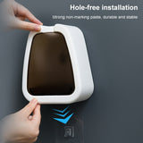 Wall-mounted Toilet Brush Simple No-punching Bathroom Cleaning Brush, White, Black