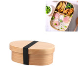 Wood Environmental Protection Tableware Portable Lunch Box Bento Box, Single Layer, Double Layer Single Layer Wood Color
