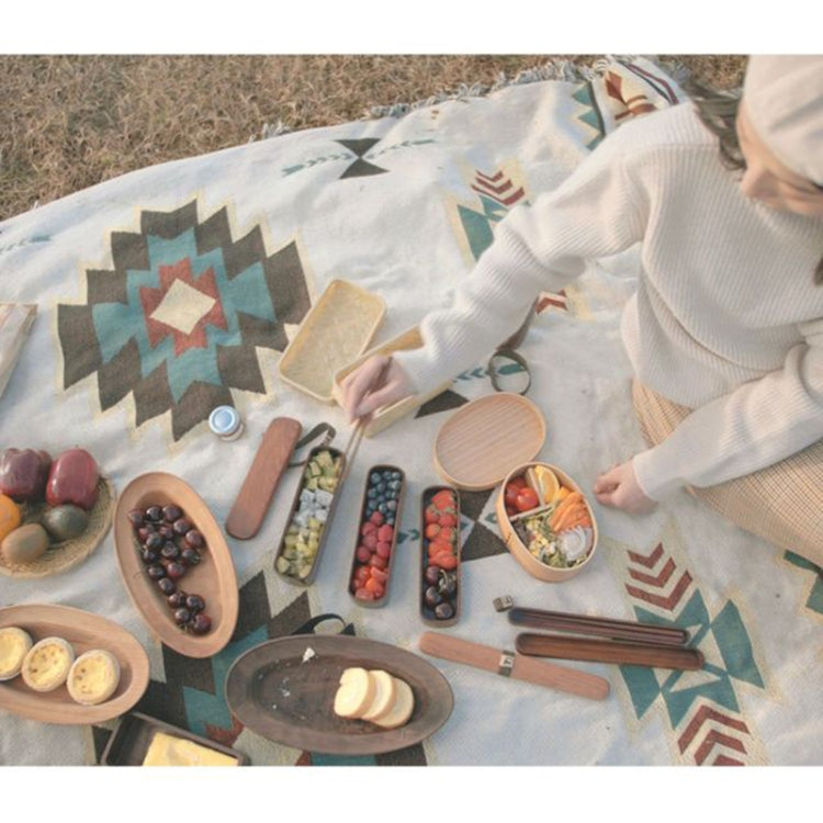 Wood Environmental Protection Tableware Portable Lunch Box Bento Box, Single Layer, Double Layer
