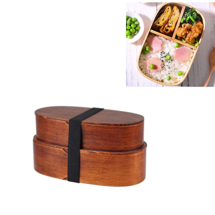 Wood Environmental Protection Tableware Portable Lunch Box Bento Box, Single Layer, Double Layer Double Layer Paint Color