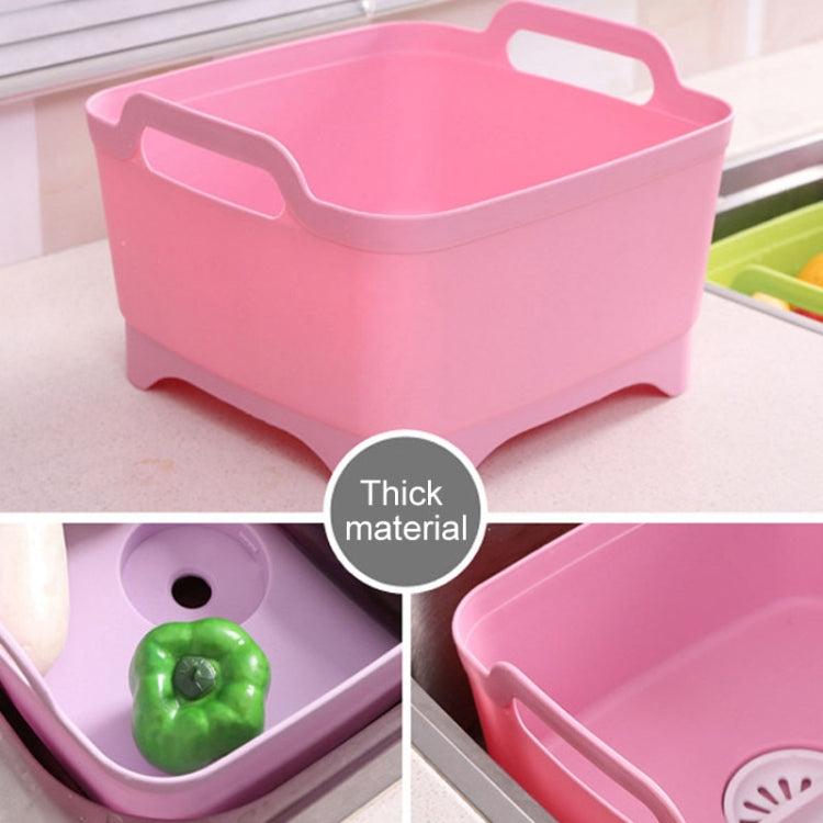 2 PCS Multifunctional Mobile Sink Kitchen Plastic Vegetable Washing Basket Fruit And Vegetable Storage Drain Basket, Pink, Purple, Green, Blue, White, Dark Gray, Dark Green