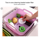 2 PCS Multifunctional Mobile Sink Kitchen Plastic Vegetable Washing Basket Fruit And Vegetable Storage Drain Basket, Pink, Purple, Green, Blue, White, Dark Gray, Dark Green
