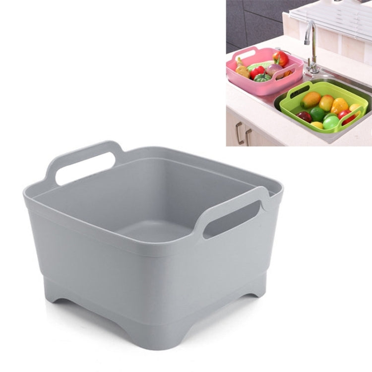 2 PCS Multifunctional Mobile Sink Kitchen Plastic Vegetable Washing Basket Fruit And Vegetable Storage Drain Basket, Pink, Purple, Green, Blue, White, Dark Gray, Dark Green Dark Gray