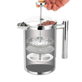 304 Stainless Steel French Pressure Coffee Pot Hand Made Tea Pot, 350ml, 800ml, 1000ml