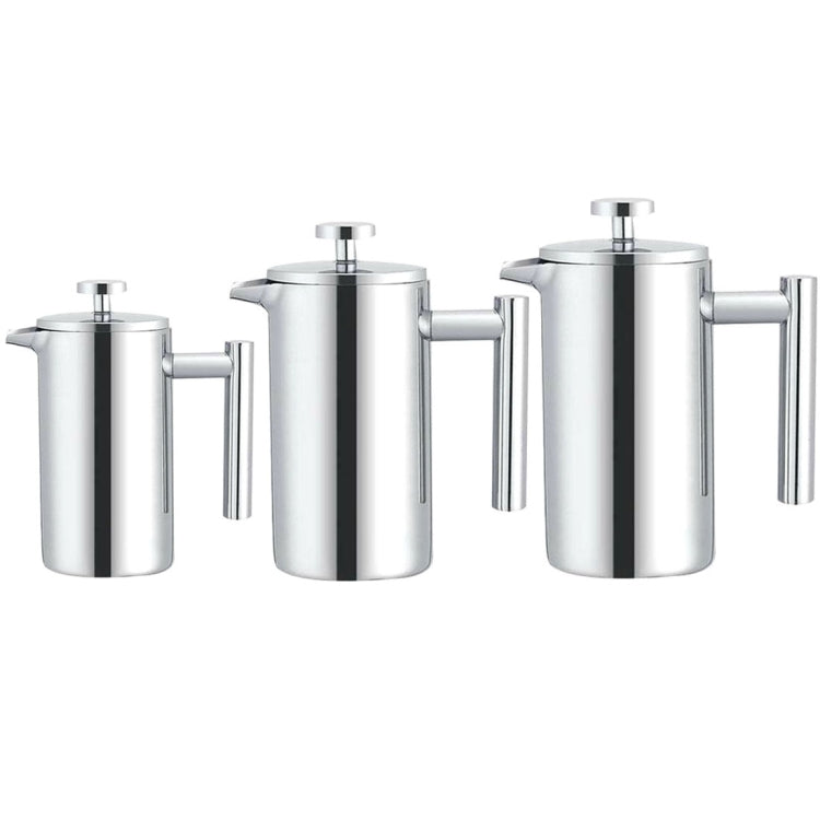 304 Stainless Steel French Pressure Coffee Pot Hand Made Tea Pot, 350ml, 800ml, 1000ml
