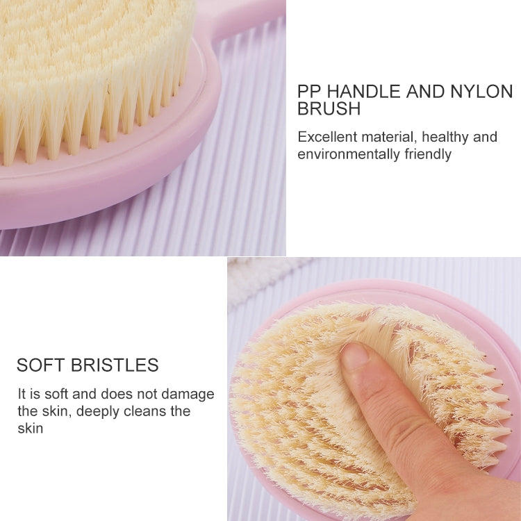 2 PCS Back Massage Bath Brush Nylon Brush Head Long Handle Bath Rubbing Brush