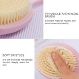 2 PCS Back Massage Bath Brush Nylon Brush Head Long Handle Bath Rubbing Brush