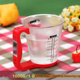 1000g / 1g Kitchen Electronic Scales Electronic Measuring Cup Baking DIY Measuring Tool, Red, Black