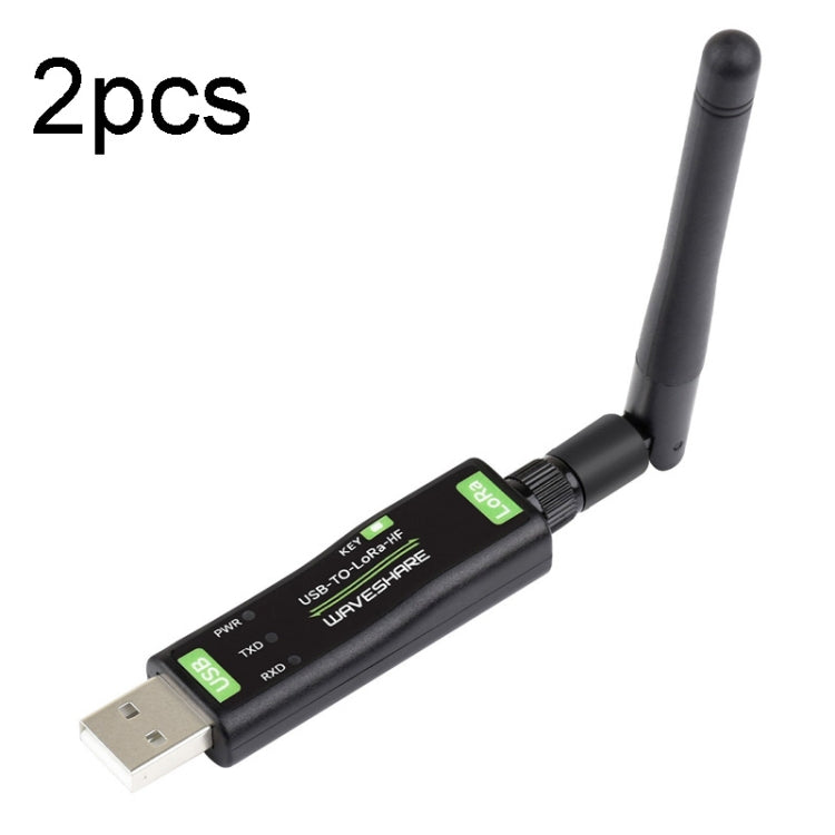 Waveshare 2pcs USB To LoRa Data Transfer Module Based On SX1262, LF Version Using TCXO Crystal Oscillator, HF Version Using TCXO Crystal Oscillator, LF Version Using XTAL Crystal Oscillator, HF Version Using XTAL Crystal Oscillator HF Version Using TCXO Crystal Oscillator