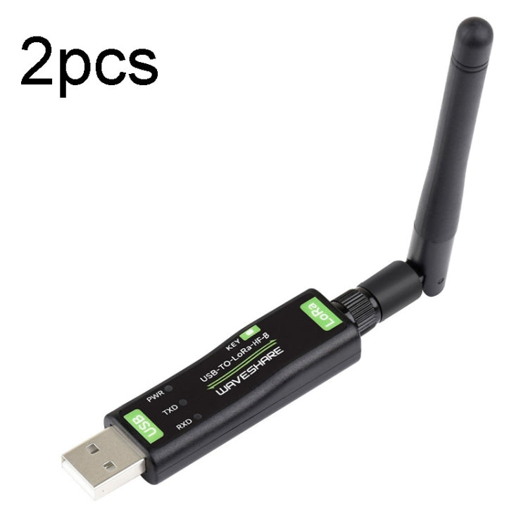 Waveshare 2pcs USB To LoRa Data Transfer Module Based On SX1262, LF Version Using TCXO Crystal Oscillator, HF Version Using TCXO Crystal Oscillator, LF Version Using XTAL Crystal Oscillator, HF Version Using XTAL Crystal Oscillator HF Version Using XTAL Crystal Oscillator