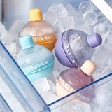 2PCS Home Whiskey Bulb Ice Ball Ice Cube Silicone Mold With Funnel, With Funnel+Sky Blue, With Funnel+Lavender Purple, With Funnel+Cherry Blossom Pink, With Funnel+Banana Yellow
