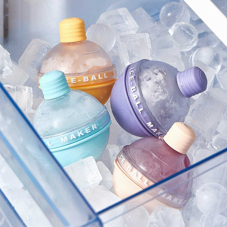 2PCS Home Whiskey Bulb Ice Ball Ice Cube Silicone Mold With Funnel, With Funnel+Sky Blue, With Funnel+Lavender Purple, With Funnel+Cherry Blossom Pink, With Funnel+Banana Yellow