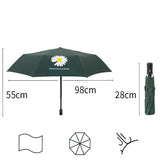 GD Daisy Vinyl Sunny And Rain Umbrella Anti-UV Shade Sunscreen Three Folding Umbrella