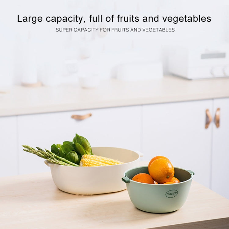 Kitchen Rice Pan Double-dish Vegetable Drain Basket Plastic Fruit Basket, U Shape Light Green, U Shape Dark Red, U Shape Light Gray, O Shape Light Green, O Shape Dark Red