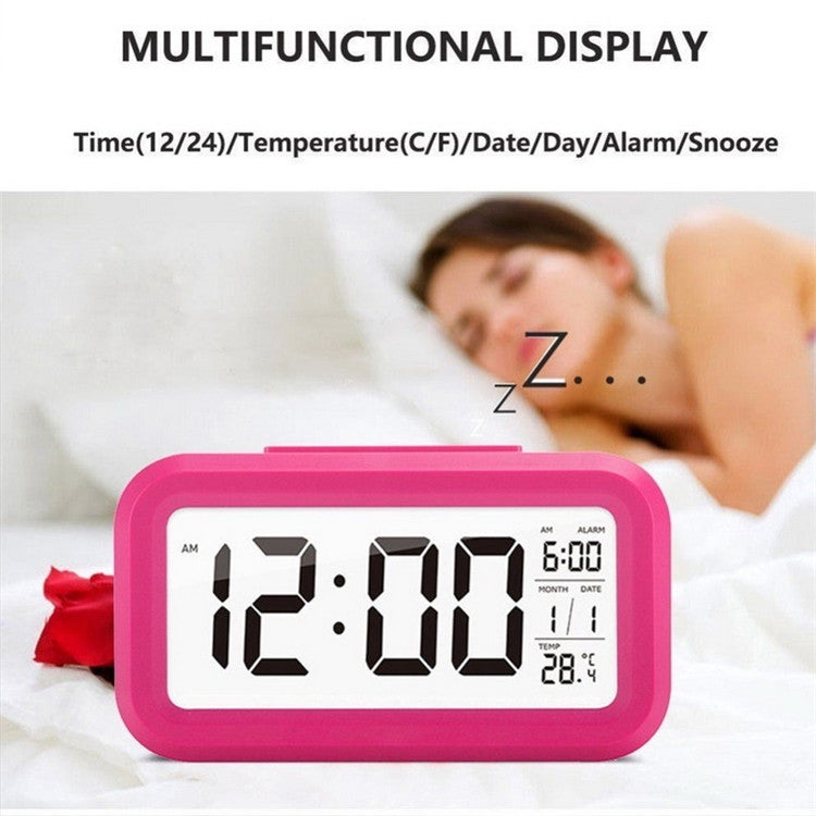 Temperature Type Lazy Snooze Alarm Mute Backlit Electronic Clock, Battery(White), Battery(Green), Battery(Black), Battery(Blue), Battery(Rose Red)