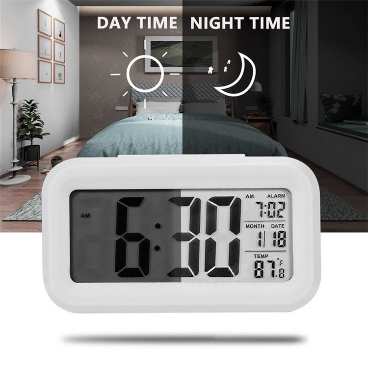 Temperature Type Lazy Snooze Alarm Mute Backlit Electronic Clock, Battery(White), Battery(Green), Battery(Black), Battery(Blue), Battery(Rose Red)
