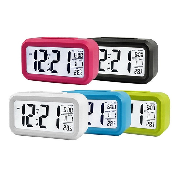 Temperature Type Lazy Snooze Alarm Mute Backlit Electronic Clock, Battery(White), Battery(Green), Battery(Black), Battery(Blue), Battery(Rose Red)