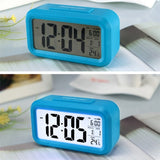 Temperature Type Lazy Snooze Alarm Mute Backlit Electronic Clock, Battery(White), Battery(Green), Battery(Black), Battery(Blue), Battery(Rose Red) Battery(Blue) Blue