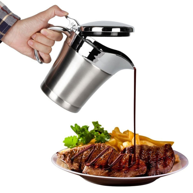 304 Stainless Steel Sauce Cup Steak Sauce Pot Tomato Sauce Bottle Double Insulated Seasoning Pot, Capacity: 450ml, Stainless Steel Sauce Cup Stainless Steel Sauce Cup