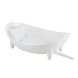 Tableware Storage Drain Dish Rack Multi-function Kitchen Utensil Rack, White, Gray White