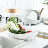 Tableware Storage Drain Dish Rack Multi-function Kitchen Utensil Rack, White, Gray