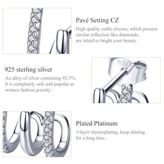 Sterling Silver Earrings Three-layer Twisted Silver Earrings Zircon Earrings, SCE585 - Zen Craft