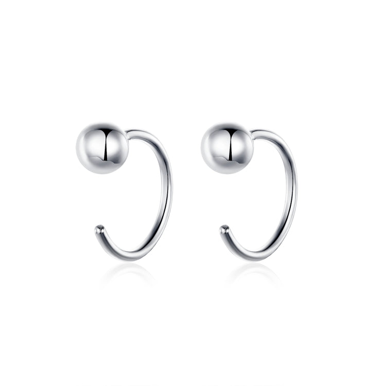 Sterling Silver Earrings Simple Platinum-plated Earrings Temperament Small Ball Earrings, SCE782-A - Zen Craft