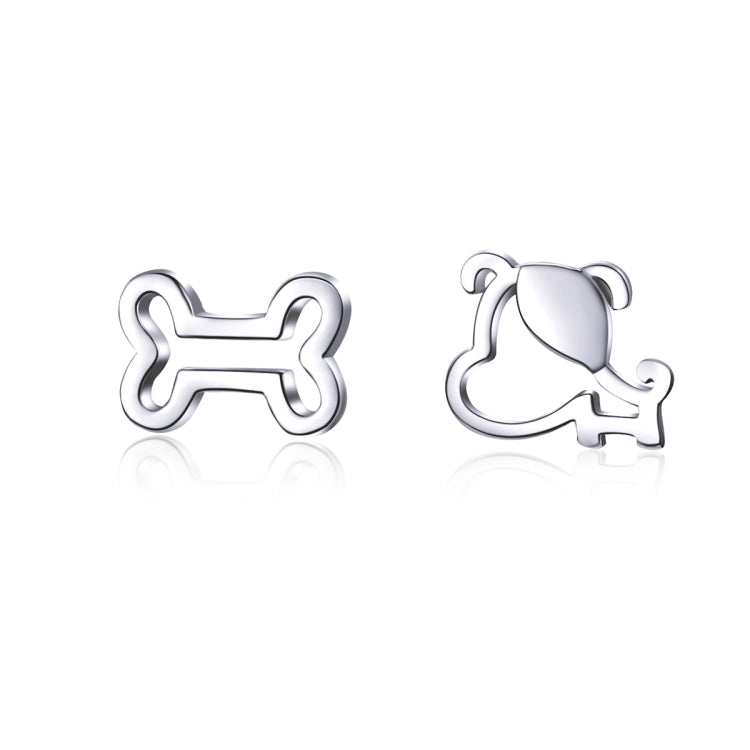 Sterling Silver Hollow Dog Bone Earrings Simple Jewelry, SCE649 - Zen Craft