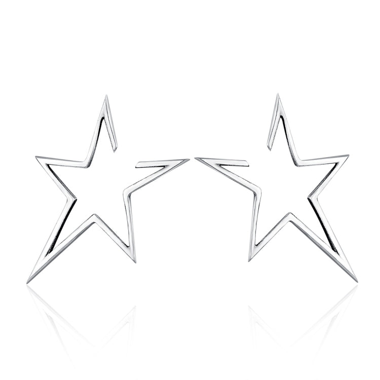 Simple S925 Sterling Silver Earrings Star Hollow Female Temperament Earrings, SCE107 - Zen Craft