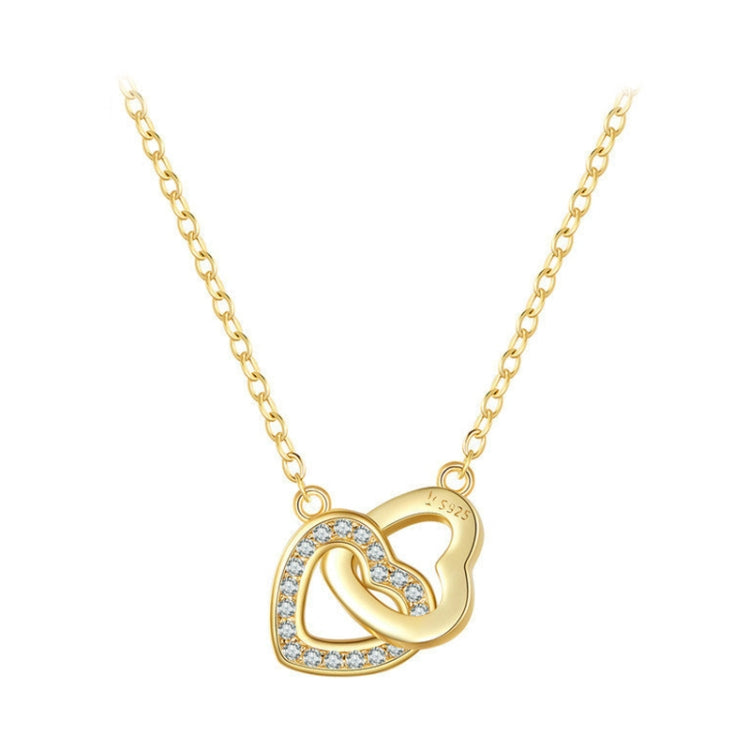 Love S925 Sterling Silver Lady Necklace, SCN181, SCN181 (Gold)