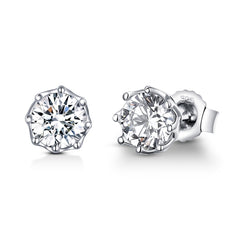 S925 Sterling Silver Stud Earrings Zircon Earrings, SCE499 - Zen Craft