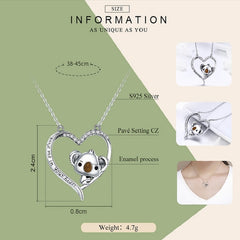 Cute Koala S925 Sterling Silver Lady Necklace, SCN256 - Zen Craft