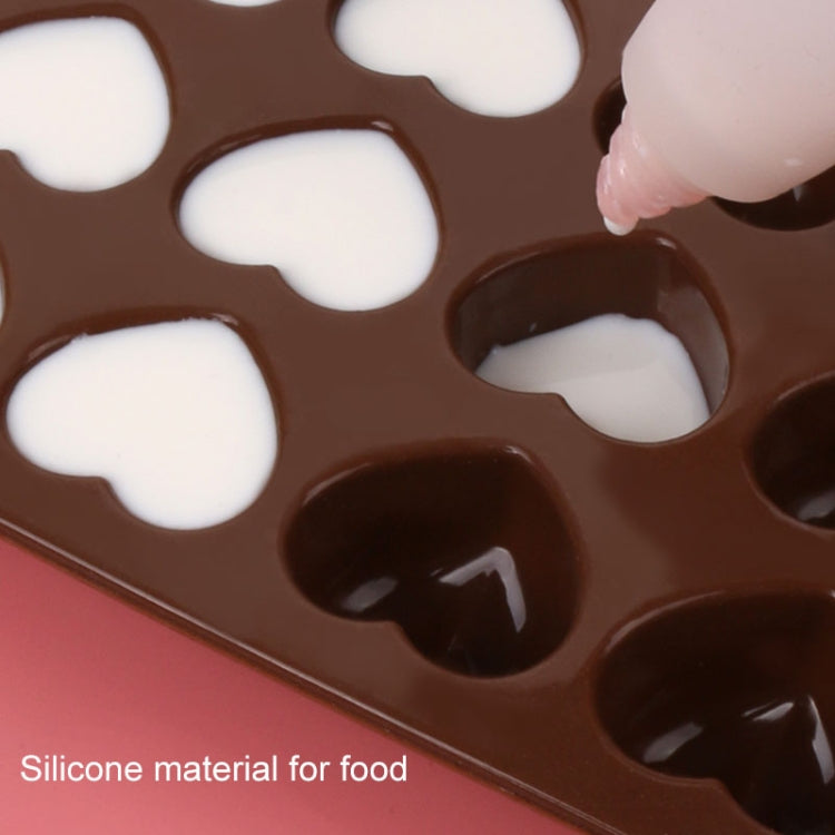 8 PCS Silicone Love Shape 15 Grid Cake Chocolate Ice Tray Mold, Love Shape(Brown)