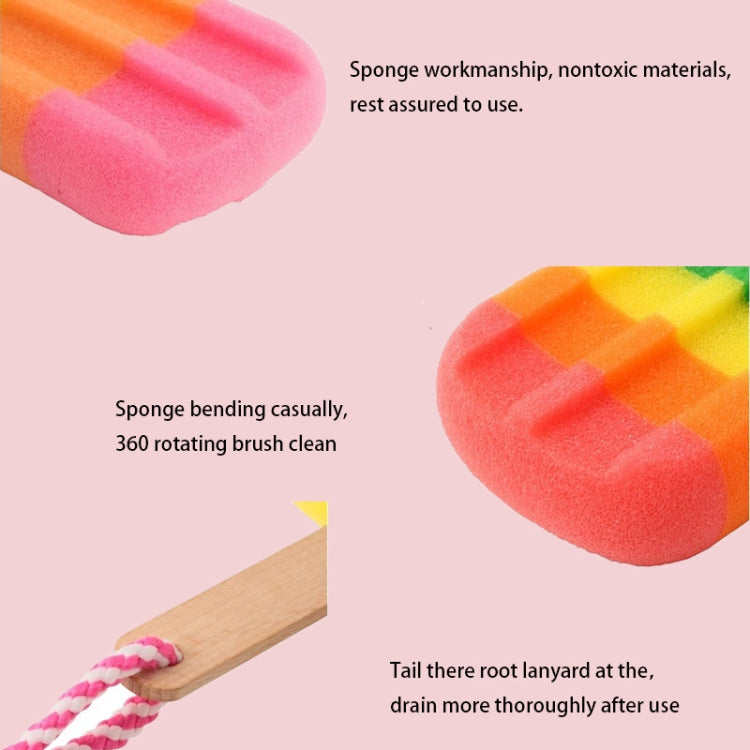 Creative Ice Cream Shape Kitchen Sponge Wipe Stick Ice Sponge Brush Kitchen Dishwashing Sponge Scouring Pad, Ice Cream Shape Sponge