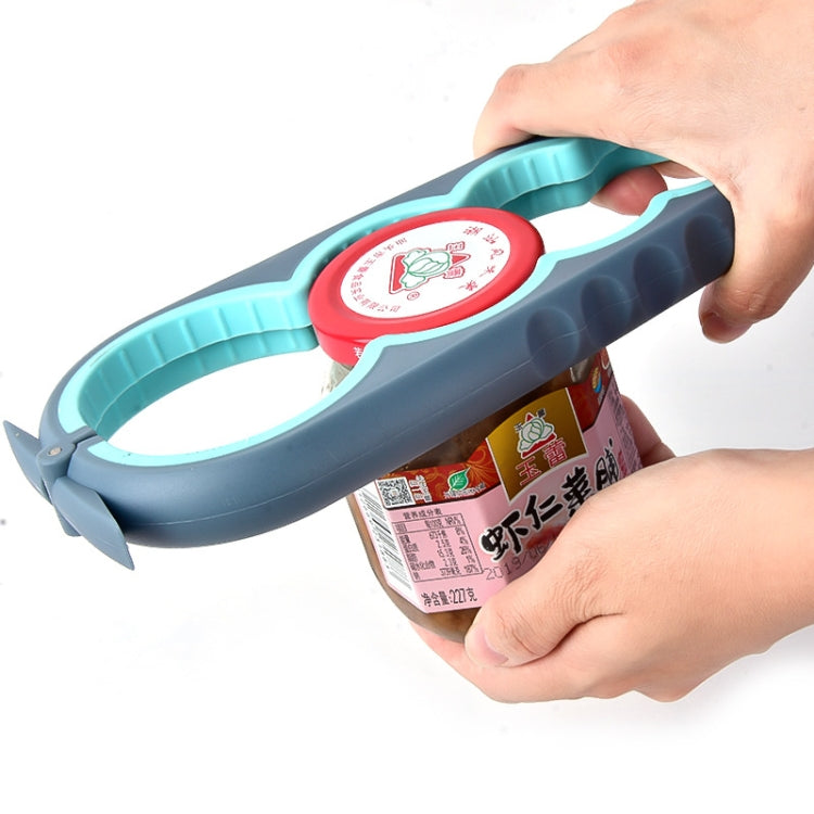 2pcs / Set Five-in-one Can Opener + Four-in-one Multi-function Bottle Opener Set, 5 in 1 Red Black, 5 in 1 Blue Gray