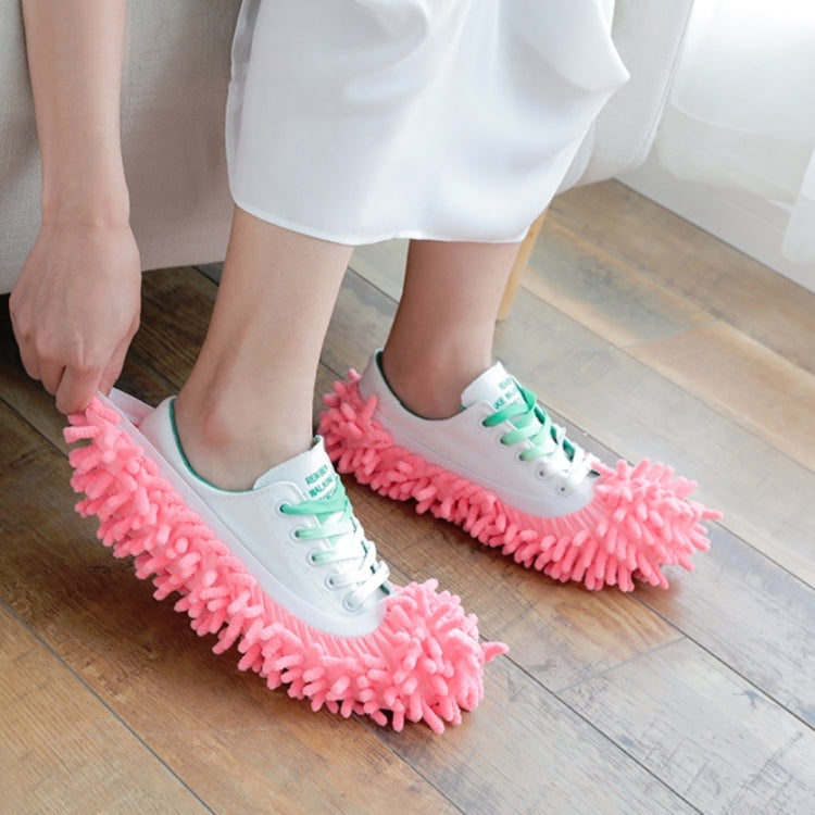 2pcs Chenille Lazy Mopping Shoe Cover Clean Floor Removable and Washable Mop Random Colour, Floor Mop