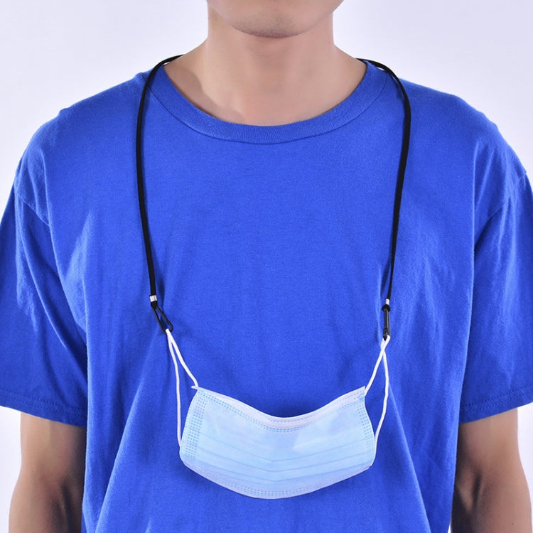 10pcs Mask Anti-lost Adjustable Lanyard and Ear Hook, Cashmere, White, Black, Yellow, Green, Blue, Pink, Red, Grey