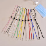 10pcs Mask Anti-lost Adjustable Lanyard and Ear Hook, Cashmere, White, Black, Yellow, Green, Blue, Pink, Red, Grey