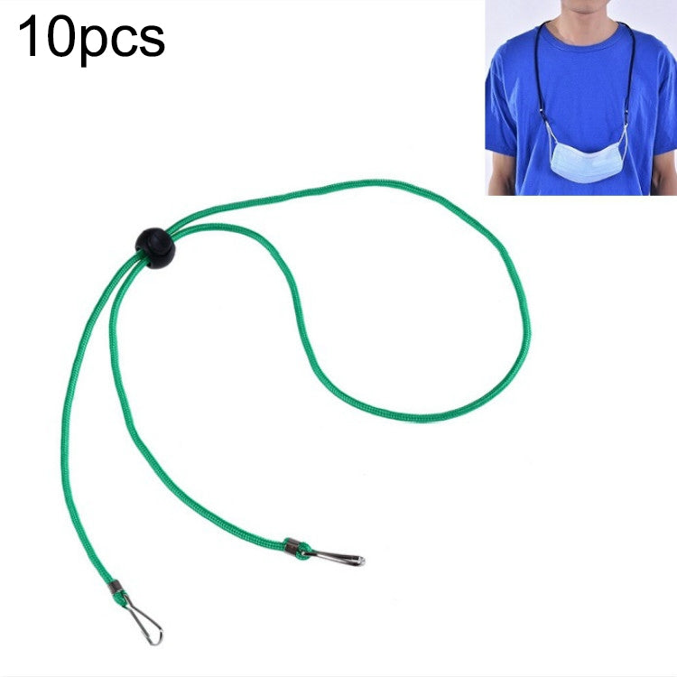 10pcs Mask Anti-lost Adjustable Lanyard and Ear Hook, Cashmere, White, Black, Yellow, Green, Blue, Pink, Red, Grey Green