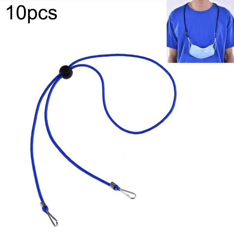 10pcs Mask Anti-lost Adjustable Lanyard and Ear Hook, Cashmere, White, Black, Yellow, Green, Blue, Pink, Red, Grey Blue